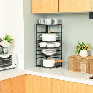 Kitchen | 2pack Stackable Corner Shelf Stand Height Adjustable Cabinet ...